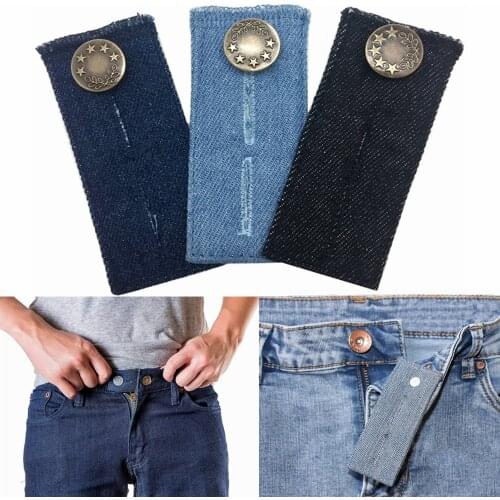 3pcs Multi Use Denim Extenders Elastic Extended Buttons Adjustable DIY Denim Clothes Fastener Jeans Waist Clothes Extension Snap