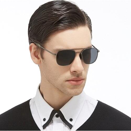 High-end Pilot Squared Driver Sun Glasses Polarized Mirror Sunglasses Custom Made Myopia Minus Prescription Lens -1 to -6
