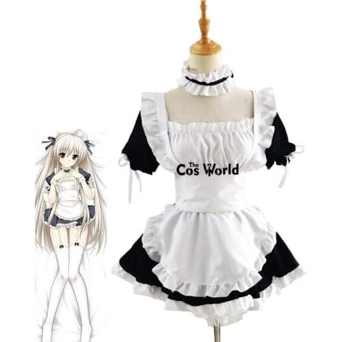 Yosuga no Sora Kasugano Sora Maid Apron Tube Top Tee Dress Meidofuku Uniform Outfit Anime Cosplay Costumes