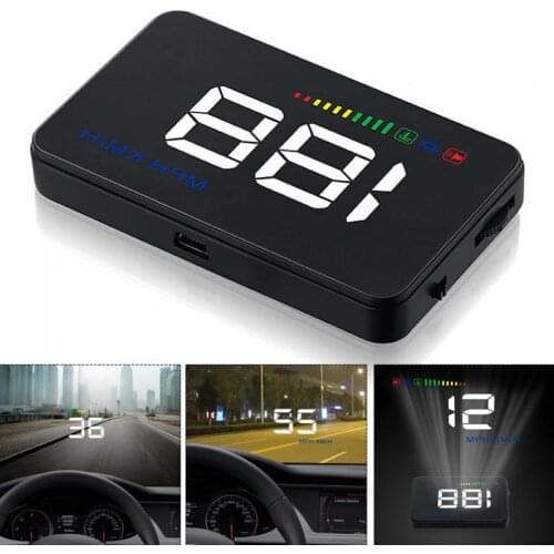 12V 3.5 Inch Car HUD Head Up Display Speedometer OBD2 II EUOBD Auto Projector Parameter Display with Overspeed Warning function
