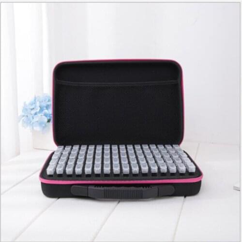 2021 new 80 Bottles Diamond Painting Box Tool Container Storage Box Carry Case Holder Hand Bag Zipper For Square Painting Set