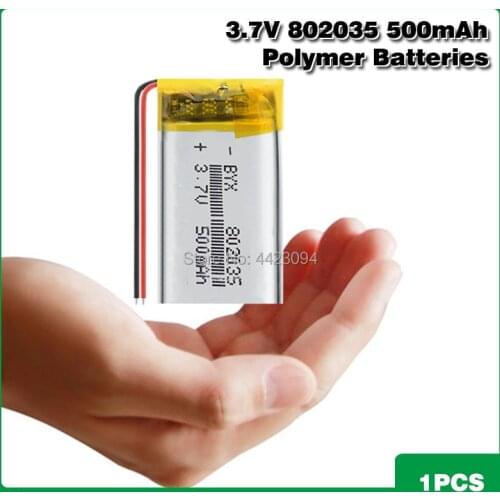 3.7V 500mAh 802035 polymer lithium ion battery For MP3 MP4 DVR DVR Toys Mio mivue 536 mio 518 recorder mirror dvr phone speaker