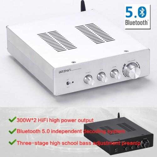300W*2 AC88-264V High-power Fever Digital Power Amplifier DIY TPA-3255A with Bluetooth 5.0 Power Amplifier Audio Decoding