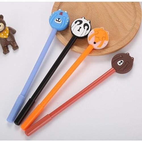 40 Pcs Creative Cartoon Shy Expression Animal Neutral Pen Cute Learn Stationery Personality Office Signature Pen Stationery