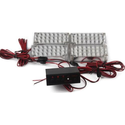 4 X 22 LED Strobe Emergency Flashing Warning Light Car Truck Strobe Lights 12V Red Blue Amber White Green