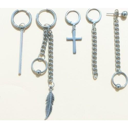 5 pcs/set Fashion Jewelry Korean Pop Bangtan Boys Album V DNA Stud Earrings For Women Men Vintage Geometric Earring