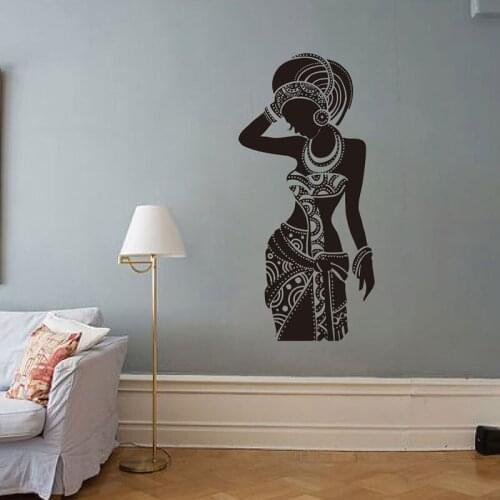 Africa Art Decor Africa Wall Decal Tribal African Wall Art Black Woman Boho Stickers Bedroom Decor Wall Sticker XL100