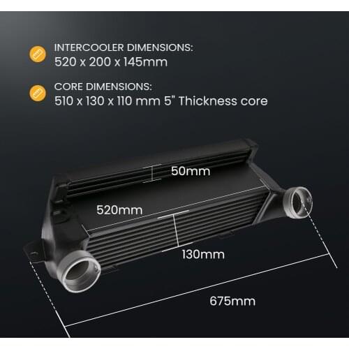 Aluminum intercooler for BMW 135 135i 335 335i E90 E92 E93 E80 E82 N54 2006-2011