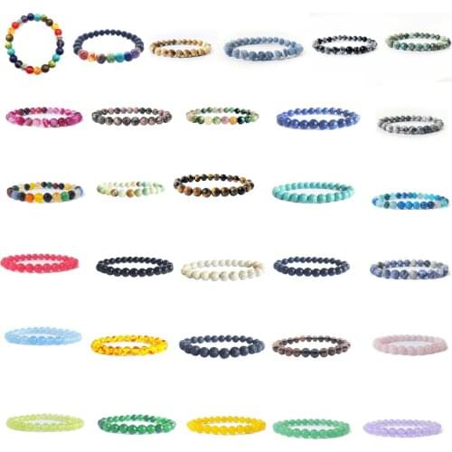 Men Bracelets Natural Healing Energy Tiger Eye Bracelet Polished 8 mm Lapis lazuli Beads Bangle Elastic Pulsera Women Jewelry