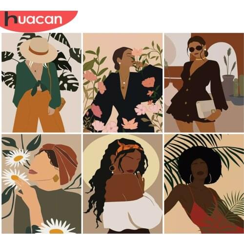 HUACAN 5D DIY Painting By Numbers Girl Unique Gift Wall Art Acrylic Picture By Number Women Figure Childrens Room Decor