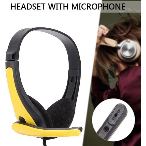 Game Wired Headphone with Microphone 3.5mm Jack Wired Over-ear Headset Adjustable Over Gaming Earphones For PC Phones
