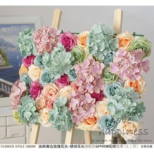 10pcs/lot Artificial silk rose flower wall wedding backdrop decoration flower runner wedding flower stage decoration TONGFENG