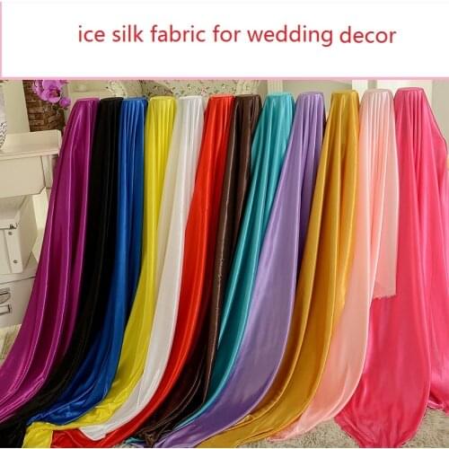 JK01 good quality 1meter 150cm width DIY wedding decor ice silk fabric decoration background table swag fabric material