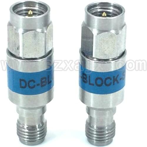 JX 1pcs SMA male to female Stainless steel RF Coaxial DC block 100-6000MHz