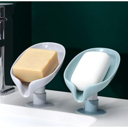 Leaf Shape Soap Box Drain Soap Holder Box Bathroom Shower Soap Holder sponge Storage Plate Tray Bathroom Supplies Bathroom Gadge