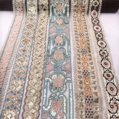 1 Yards Embroidery Lace Ribbon Handmade DIY Fabric Material Clothing Dress Belt Lace Trim Wedding Craft Sewing Accessories