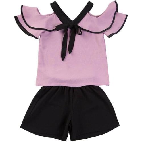 Girls Summer Suit New Version The Summer of Infants Fashion Childrens Clothing Girl Western Style Two-Piece Sets 4-12 Ages