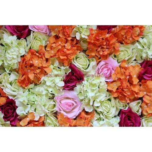 Hot 10pcs/lot Artificial rose and hydrangea flower wall wedding background decoration road lead flower ball Mixcolor TONGFENG