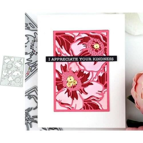 Metal Cutting Dies Flower Overlapping Background for DIY Scrapbooking Album Embossing Paper Card Crafts Template