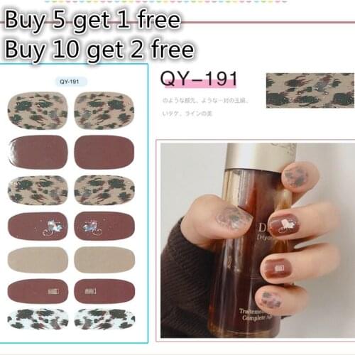 14pcs/Sheet 3D Flower Nail Art Stickers Wraps Full Cover Nail Polish Sticker DIY Self-Adhesive Nail Art Decoration