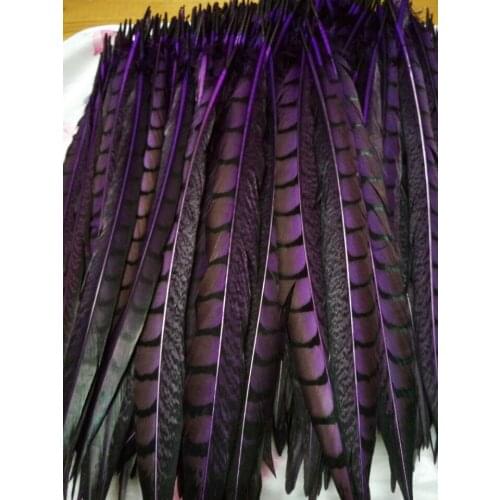 Wholesale perfect 10pcs high quality natural purple Lady Amherst Pheasant Feathers 12-14inch/30-35cm Decorative diy