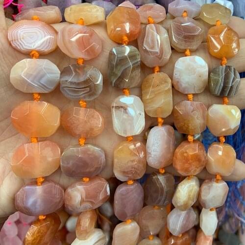 Natural Orange Botswana Agate Stone Beads 15'' Irregular DIY Loose Beads For Jewelry Making Women Beads Necklace Valentine Gift