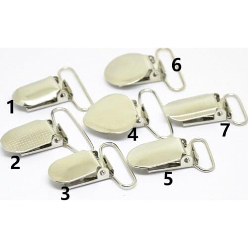 NEW Metal Suspender Pacifier Holders Clips With Plastic Insert Craft Hook Soother Clasps Sewing Tool DIY Accessories50Pcs