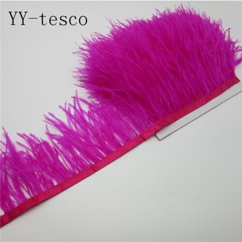 Wholesale 10 Meters high quality Ostrich Feathers Trims Dyed Rose Feather Ribbons for Dress Party Decoration Craft Making