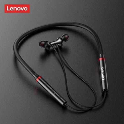 Original Lenovo HE05 Bluetooth Earphone Magnetic Neckband Wireless Headset IPX5 Waterproof Sport Earbud with Noise Reduction Mic