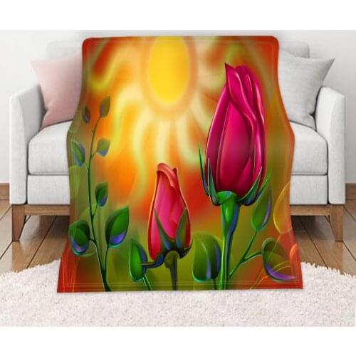 Hawkalice Rose Flowers Throw Blanket Fit Couch Sofa Recliner For Bedroom Air Conditioning Blanket Flannel Lightweight 59x86 Inch
