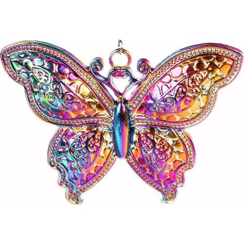 10pcs Rainbow Color Alloy cute big Butterfly Pendant charms for Necklace DIY Butterflies Jewelry Accessories Women Girl gifts
