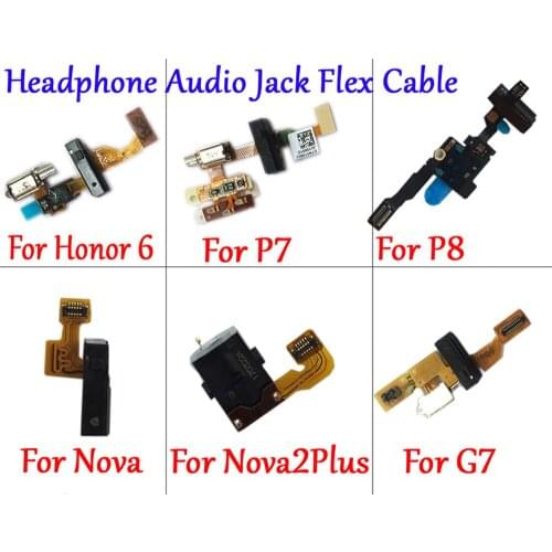 Tested Earphone Headphone Audio jack Flex Cable Housing For Huawei Ascend P6 P7 P8 Max Honor 6 Plus 7i G7 Nova 2 Lite Plus