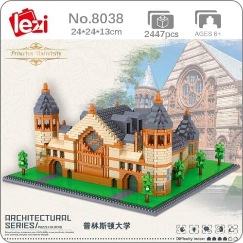 CB Lezi 8038 World Architecture Princeton University School Model DIY Mini Diamond Blocks Bricks Building Toy ForChildren No Box