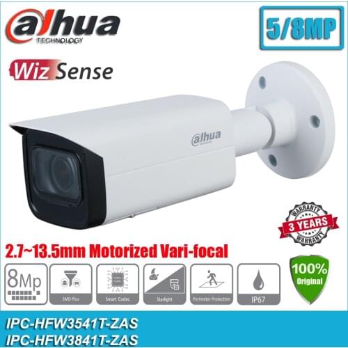 Dahua IPC-HFW3841T-ZAS 8MP 4K Starlight H.265 IP67 PoE Motorized Vari-focal Bullet WizSense CCTV Network IP Camera HFW3841T-ZAS