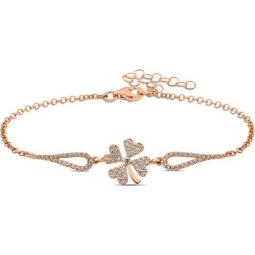 Tevuli 925 Sterling Silver Rose Clover Bracelet