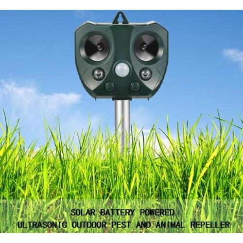 Solar USB Ultrasonic Repeller Sensor PIR Motion Sensor Animal Dog Cat Bird Rabbit Deterrent Scarer Repellent Outdoor Garden Tool