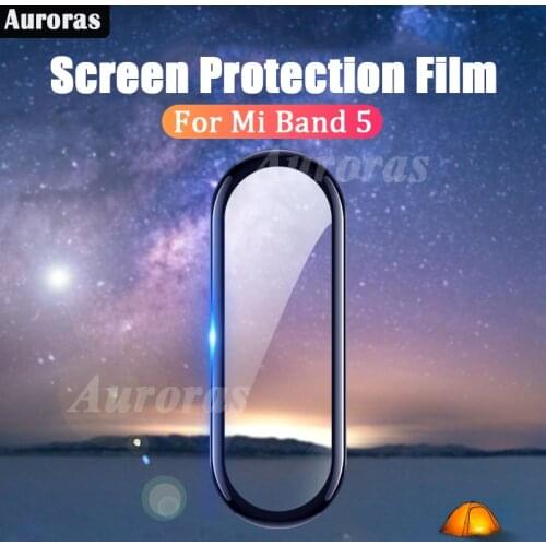 1/2 Pcs For Xiaomi Mi Smart Band 5 Screen Protection Film Soft Glass Black Edge Smart Watch For Mi Smart Band 5 Film Case