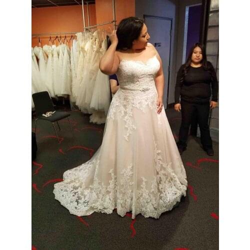 Vestido de noiva Plus Size Wedding Dress Sweetheart sleeveless Lace Bridal Dress Gown vestidos de novia 2021