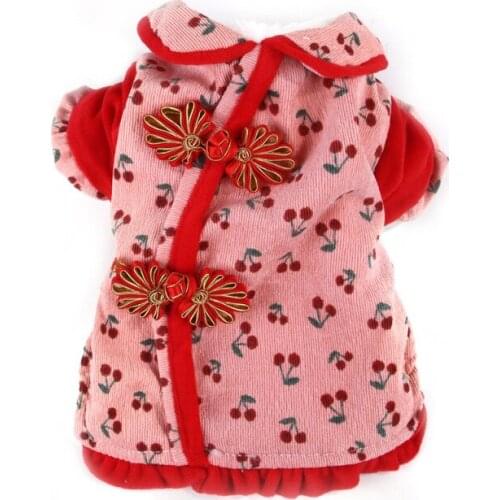 Winter Dog Clothes Tang Suit New Year Pet Clothing Spring Festival Dog Costume Yorkshire Pomeranian Schnauzer Poodle Corgi Coat