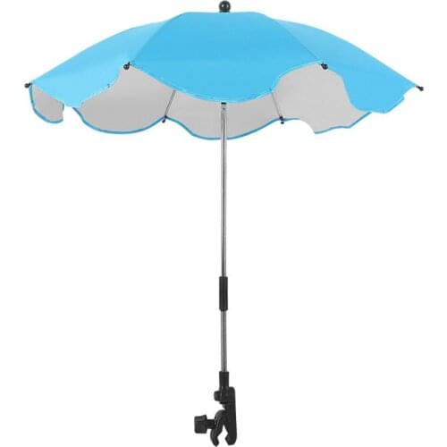 SPF 50+ Adjustable Umbrella, Universal Clamp Umbrella for Women with UV Protection, Beach Chair Umbrella for Stroller