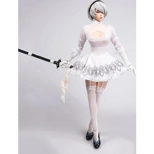 1/6 NieR Automata 2B TYM073 Female Battle Costume Skirt Clothes Suitable For 12" Doll Model Accessories