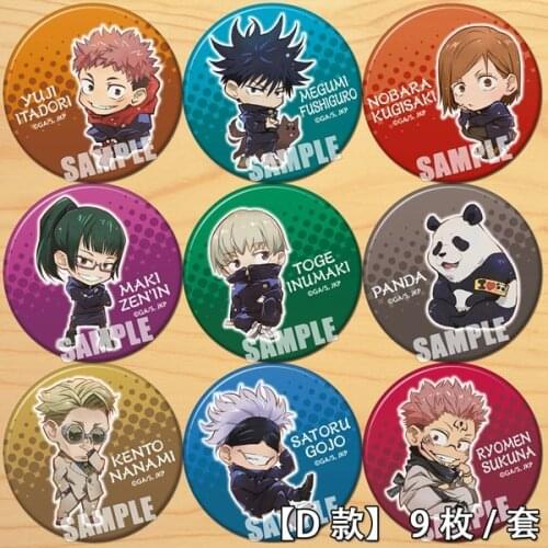 1pc 58mm Anime Badges Jujutsu Kaisen Yuji Itadori Fushiguro Megumi Acrylic Brooch Pins Button