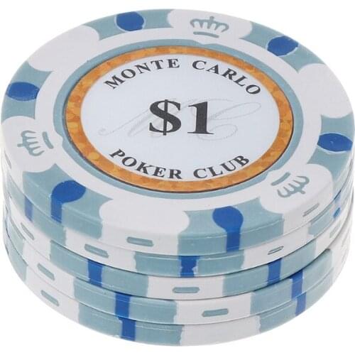 5pcs Poker Chips Clay Casino Coins 14g Texas Hold'em Baccarat Card Protector 4cm
