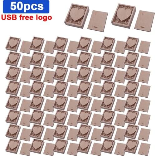 50pcs/lot Free custom logo wooden+Box Personal LOGO pendrive 4GB 16GB 32GB 64GB 128gb usb wood Flash Drive U disk Memory stick