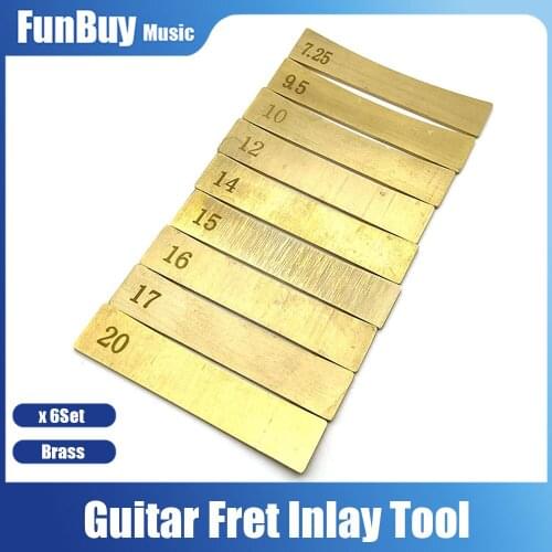 6set Brass Electric Guitar Bass Neck Fingerboard Fret Inlay Tool Pressure Fret Tools Set