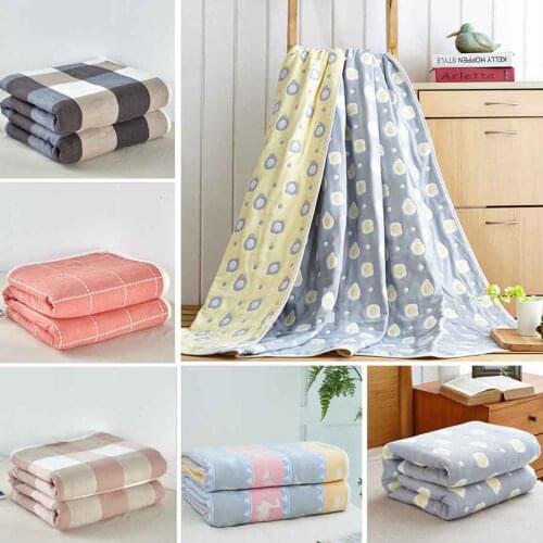 6 layers Cotton Gauze Towel Muslin Blanket Soft Throw Plaid Adults Blanket For Beds Sofa Plane/Travel Bedspread Hot sale