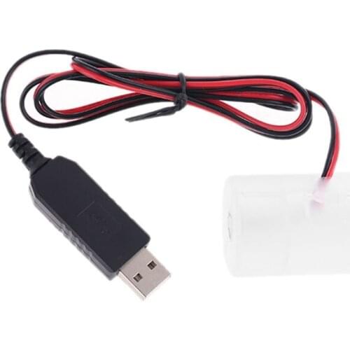 UK Plug USB Power Supply Adapter 1.5V 3V 4.5V 6V LR20 D Cell Battery Eliminator E56B