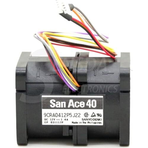 For Sanyo Original 9CRA0412P5J22 DC 12V 1.4A 4056 4CM 40mm 1U case server inverter axial cooling fans cooler