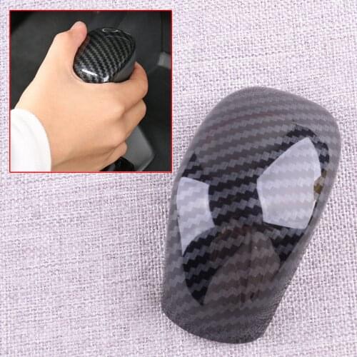 CITALL Car Gear Shift Knob Cover Trim Fit For Nissan Sentra 2020 ABS Black Carbon Fiber Style