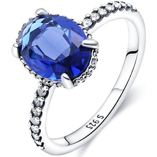 Qikaola Hot Sale 100% 925 Sterling Silver Rings Clear CZ Circle Round Lucky Rings for Women Jewelry 2019 Dropshipping R041